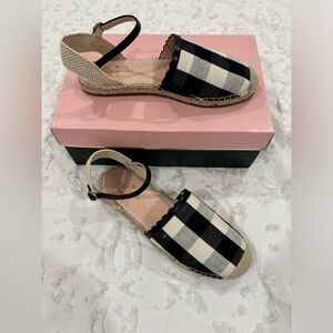 Kate Spade B/W Gingham Espadrilles Size 9